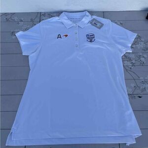 Peter Millar White Polo with IndyCar Logo